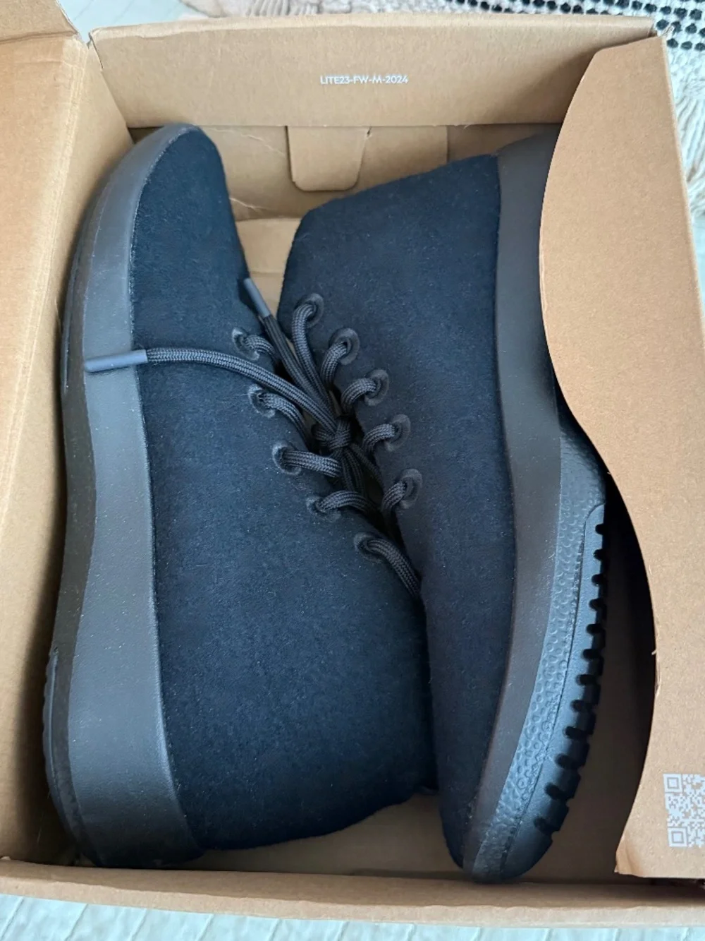 NIB Allbirds Wool Runner-up Mizzle Sneaker True Black Men's Size 12